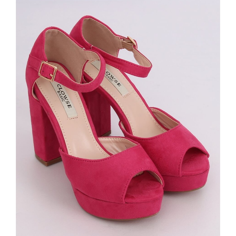 Sandale cu toc piersic Fuchsia 9R56 roz 1