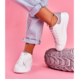 SEA Încălțăminte sport de damă albă cu toc gri Milly 2