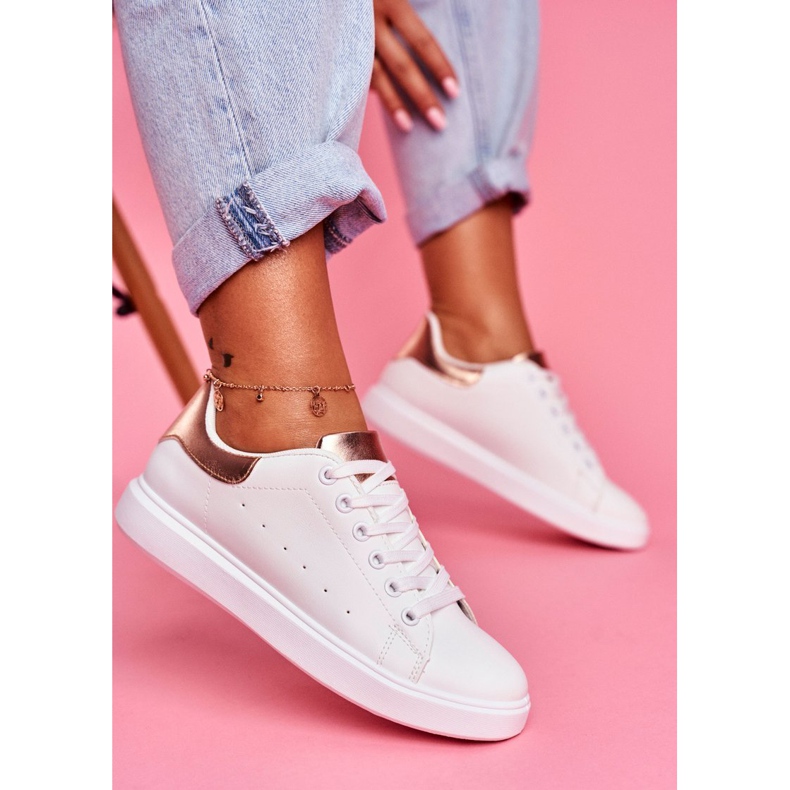 SEA Încălțăminte sport de damă albă cu toc Champagne Milly roz 1 SEA Încălțăminte sport de damă albă cu toc Champagne Milly roz 1