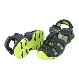 Sandale din piele American Club XD06 / 20 bleumarin albastru marin verde 3