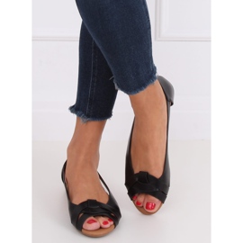 Balerini tăiate negru CC221P Negru 1 Balerini tăiate negru CC221P Negru 1