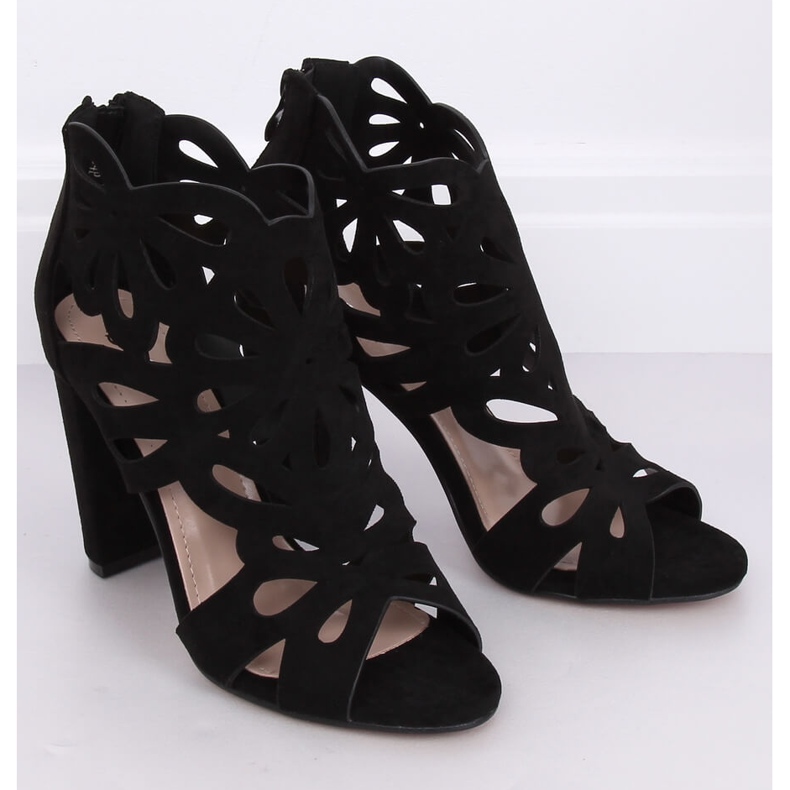 Cizme cu toc înalt ajurat negru M304P Negru 1