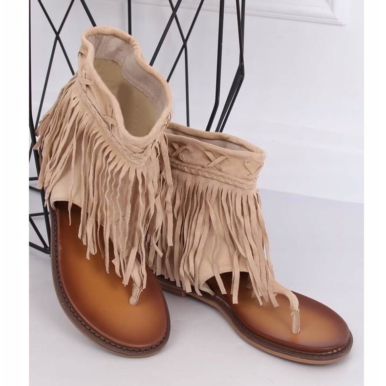 Flip-flops bej cu partea superioară NS129P Beige 1