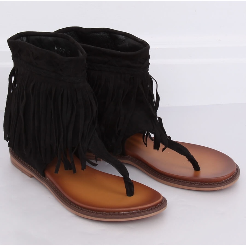 Flip-flops negri cu partea superioară NS129P Black negru 2