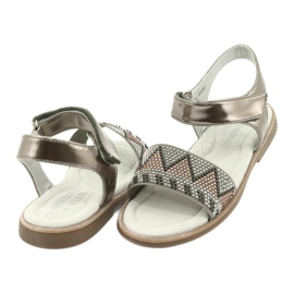 American Club Sandale pentru fete Sandals Silver Metallic Insert cu paiete GC07/20 argint 3