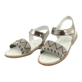 American Club Sandale pentru fete Sandals Silver Metallic Insert cu paiete GC07/20 argint 2