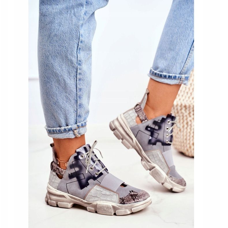 Adidași din piele pentru femei Maciejka 04423-13 gri 1 Adidași din piele pentru femei Maciejka 04423-13 gri 1