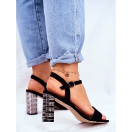 S.Barski Sandale dama pe toc negru Barski Baskila 2