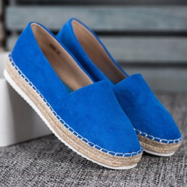 Small Swan Espadrile din piele de căprioară albastră albastru 1