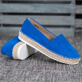 Small Swan Espadrile din piele de căprioară albastră albastru 2