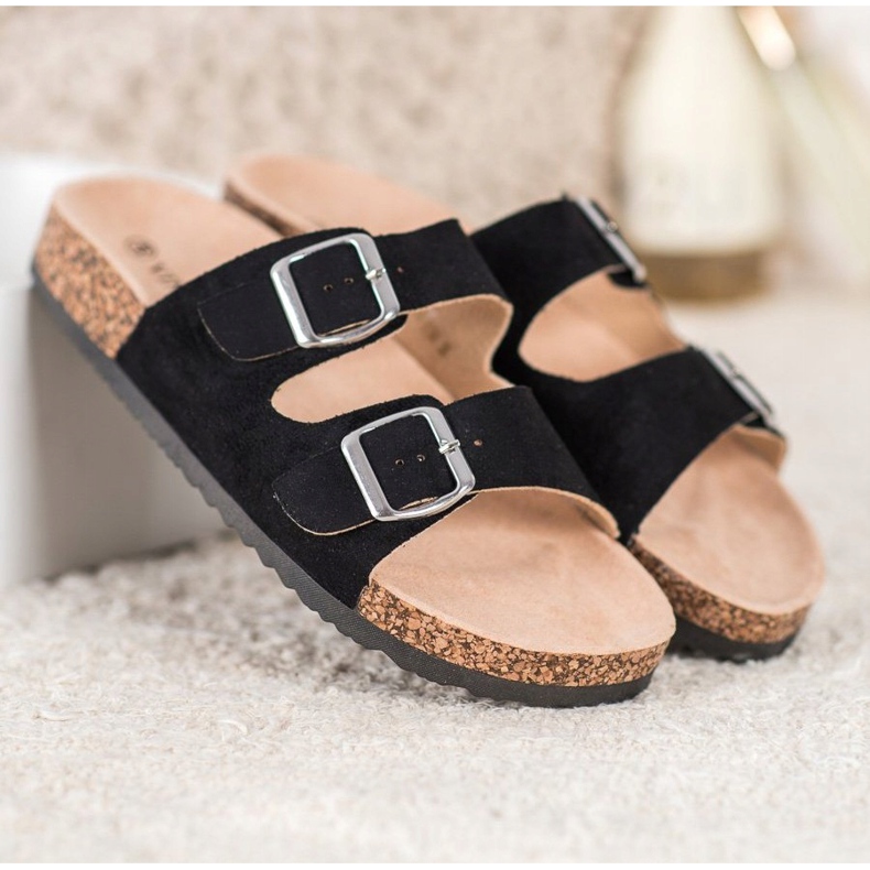 Papuci VINCEZA Cu Cataramă negru 2