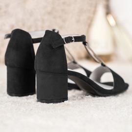 Goodin Sandale elegante cu toc negru 2