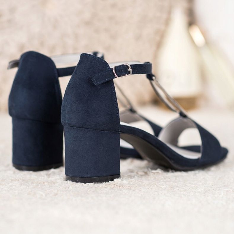 Goodin Sandale elegante cu toc albastru marin albastru 2