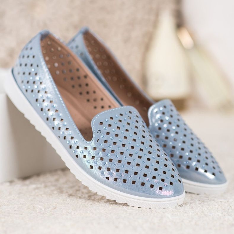 Renda Lorzi eleganți cu cristale albastru 1