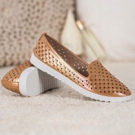 Renda Lorzi eleganți cu cristale maro de aur 1