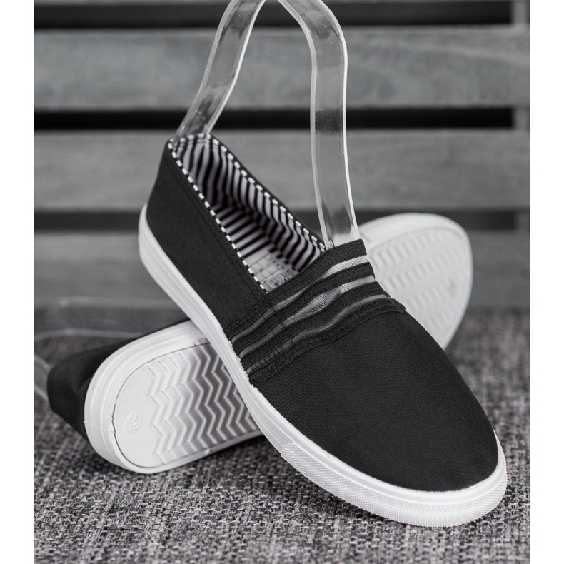 SHELOVET Adidași alunecați confortabili negru 2