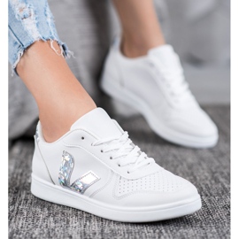 SHELOVET Pantofi albi cu inserții Holo 1