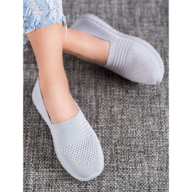 SHELOVET Slipons ajurati confortabili gri 1