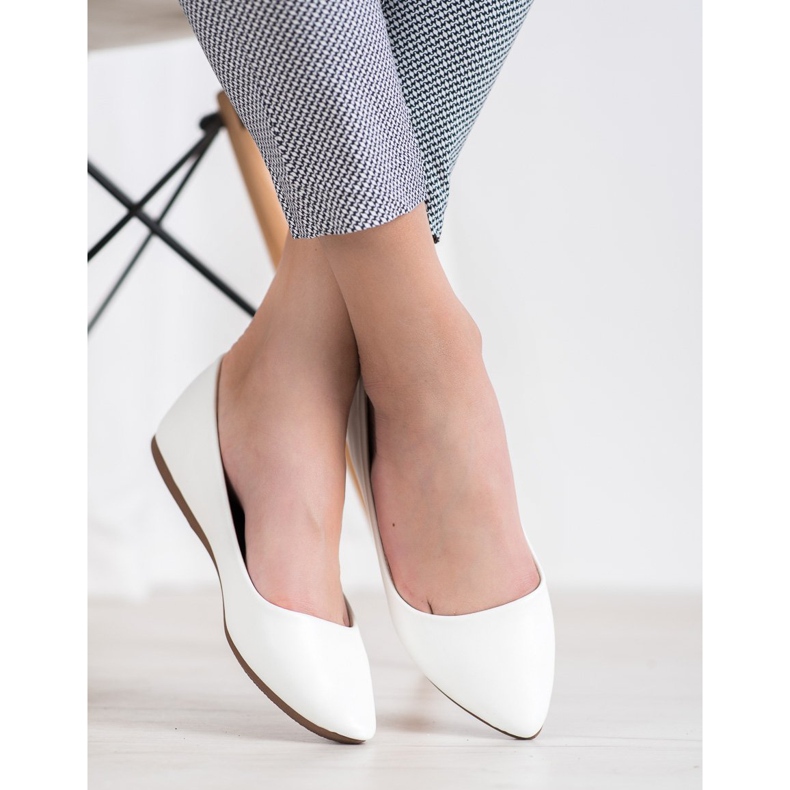 Seastar Balerini din piele ecologică albă 1