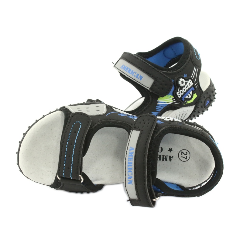 American Club Sandale Insert din piele HL21/20 Negru/Albastru 4