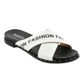 Papuci de moda alb 888-1 1
