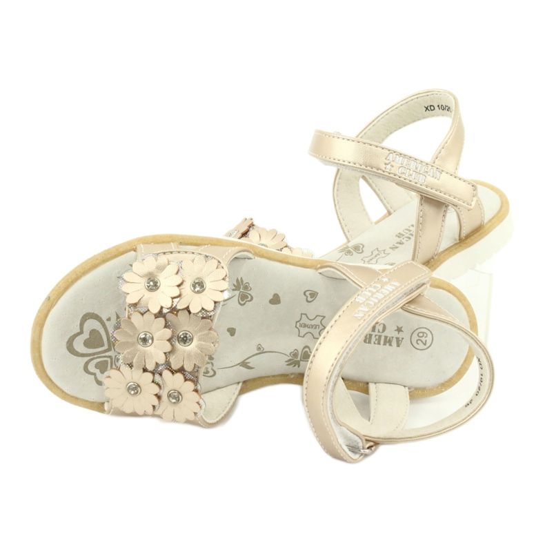 Sandale de aur cu flori și paiete American Club XD10/20 4
