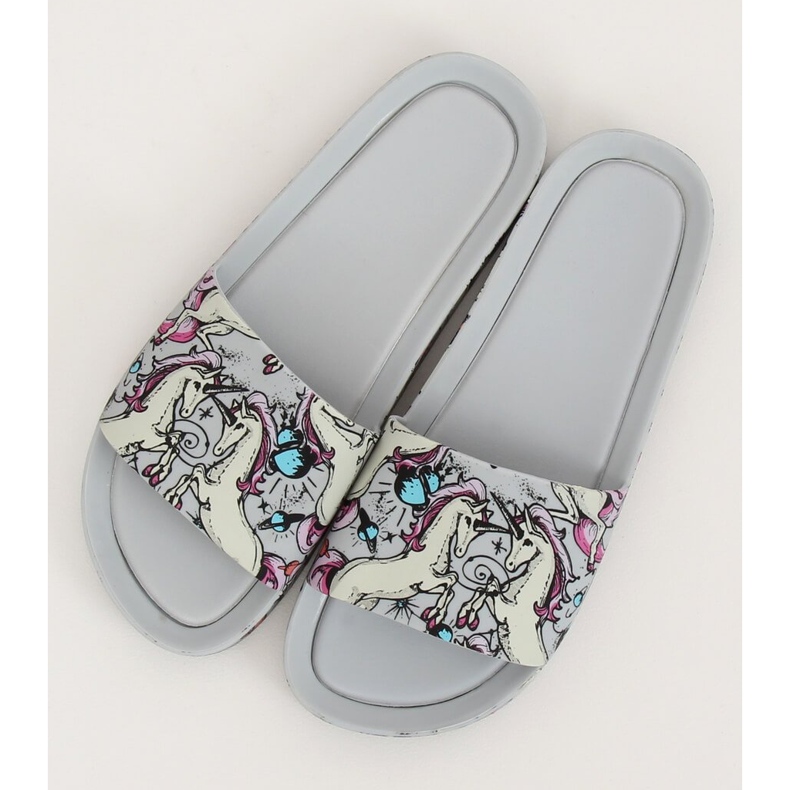 Papuci gri Unicorn CK83 Gri multicolor 2