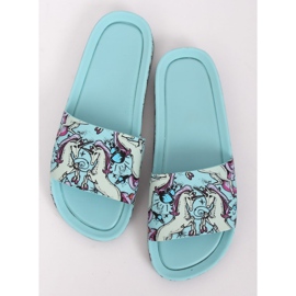 Papuci de culoare albastru unicorn CK83 L.BLUE 1