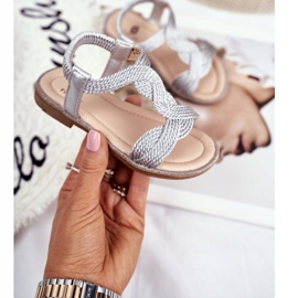 FRROCK Sandale Lamado argintii pentru copii gri 2