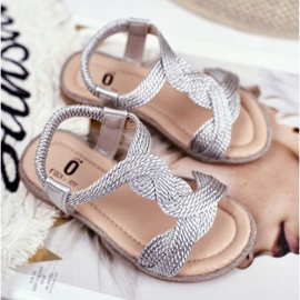 FRROCK Sandale Lamado argintii pentru copii gri 1