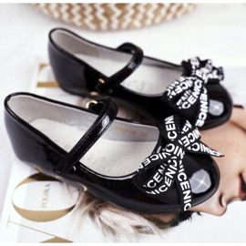 S.Barski Balerini negri pentru copii cu velcro Barski Mindi negru 1