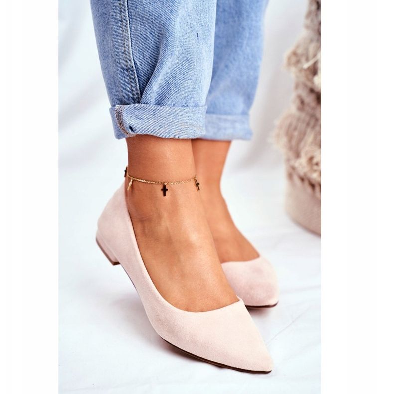 EVE Balerini de damă în piele spitz bej bej Westley 2