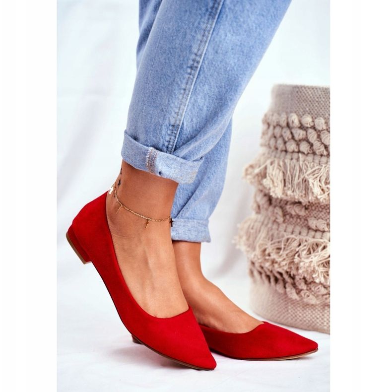 EVE Balerini pentru femei în piele spitz roșie Westley roșu 1