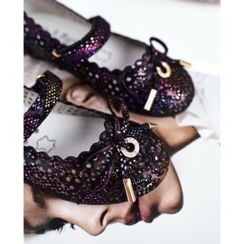 S.Barski Balerini negri pentru copii, cu velcro Barski Remtro negru 1