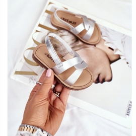 FRROCK Sandale Slip-on pentru copii cu bandă elastică Silver Bambino gri 2