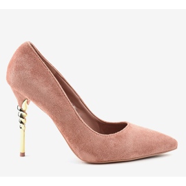 Tocuri clasice roz cu toc din piele ecologică DD50P 2