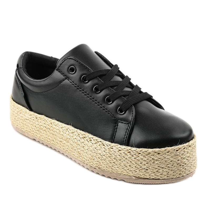 Espadrile dantelate negre 6220 negru 1