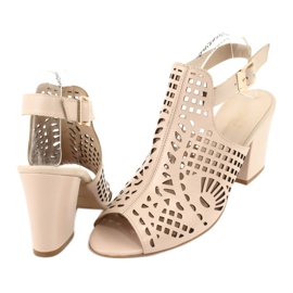 Sandale pe o bară Laura Messi 1924 Piele Bej Montoro roz 4