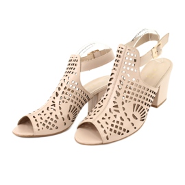 Sandale pe o bară Laura Messi 1924 Piele Bej Montoro roz 3