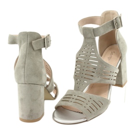 Sandale superioare Sergio Leone SK903 din piele de căprioară gri 4