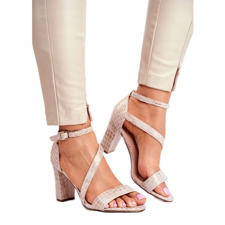 Sandale gladiator Sergio Leone SK870 bej de aur 1