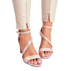 Sandale gladiator Sergio Leone SK870 bej de aur 2