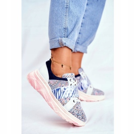 Încălțăminte sport Adidași din piele pentru femei Maciejka 04448-27 maro albastru marin 1