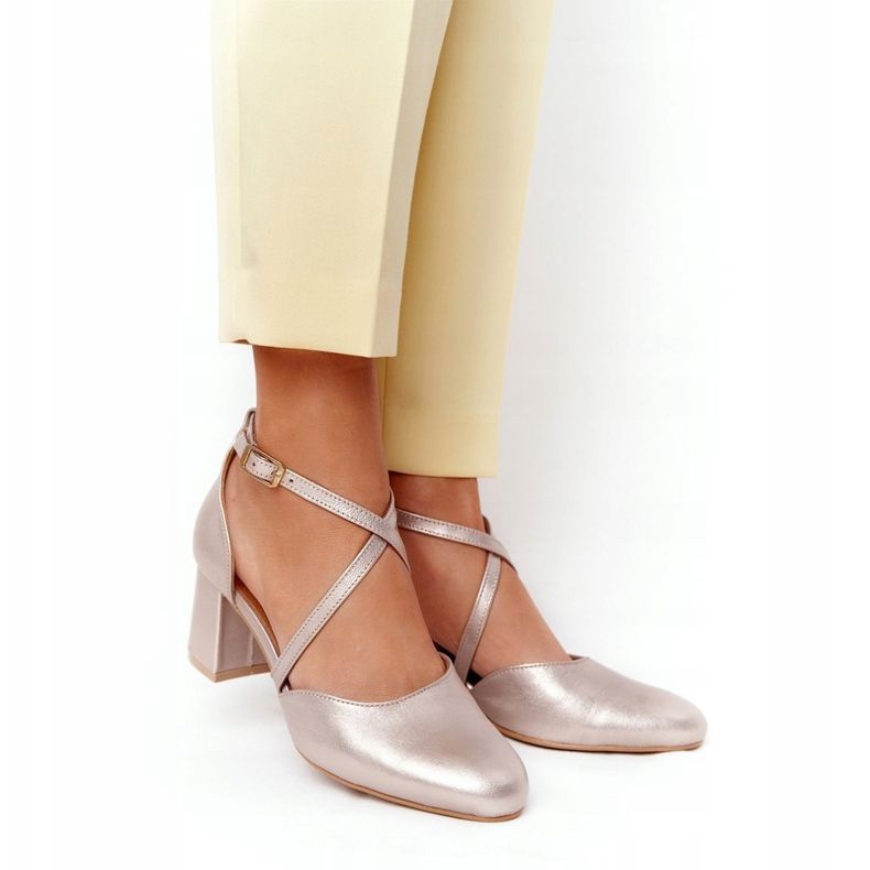 Pompele de damă Piele Maciejka Auriu 04070-25 de aur 2