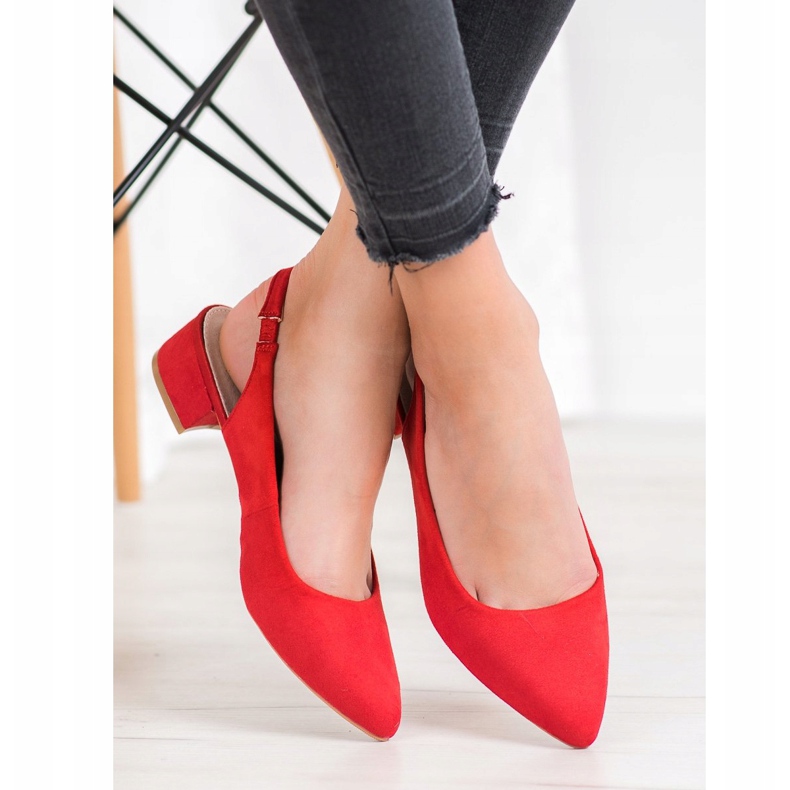 Goodin Pompele cu toc descoperit roșu 2