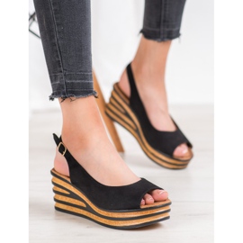 Goodin Sandale ușoare din piele de căprioară negru 2