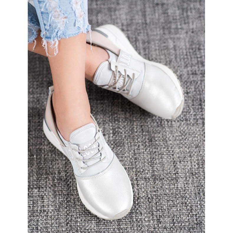 Uită-te la adidași din piele VINCEZA gri 2