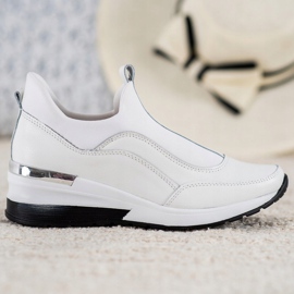 Încălțăminte de piele VINCEZA alb 2