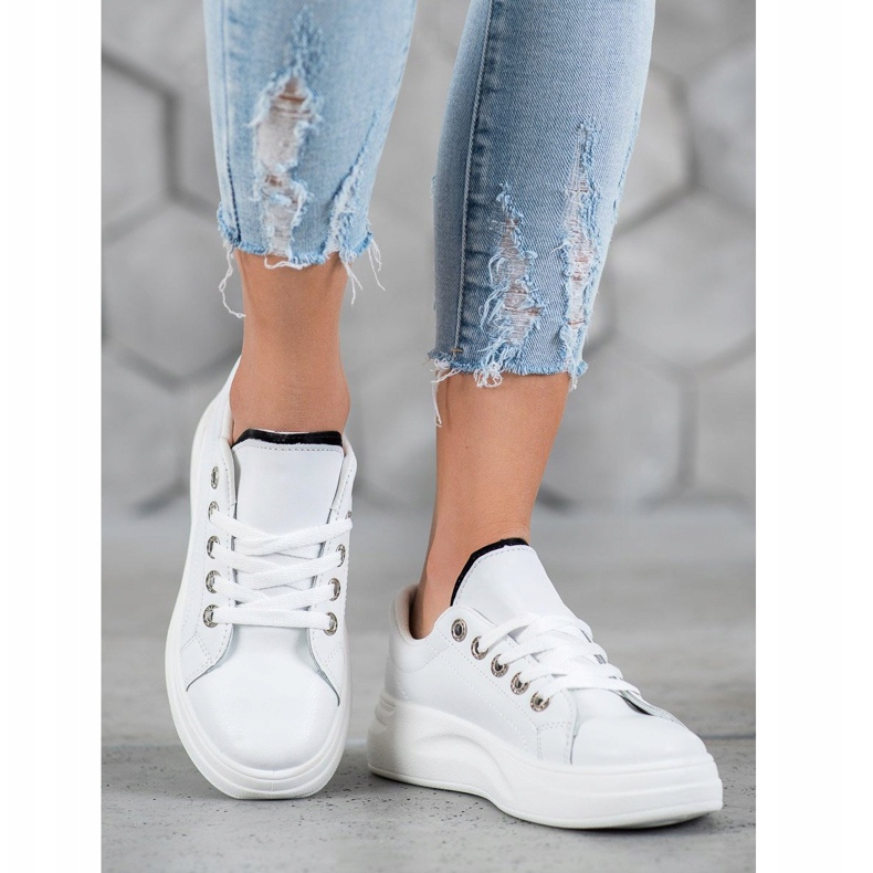 SHELOVET Adidași la modă pe platformă alb 2