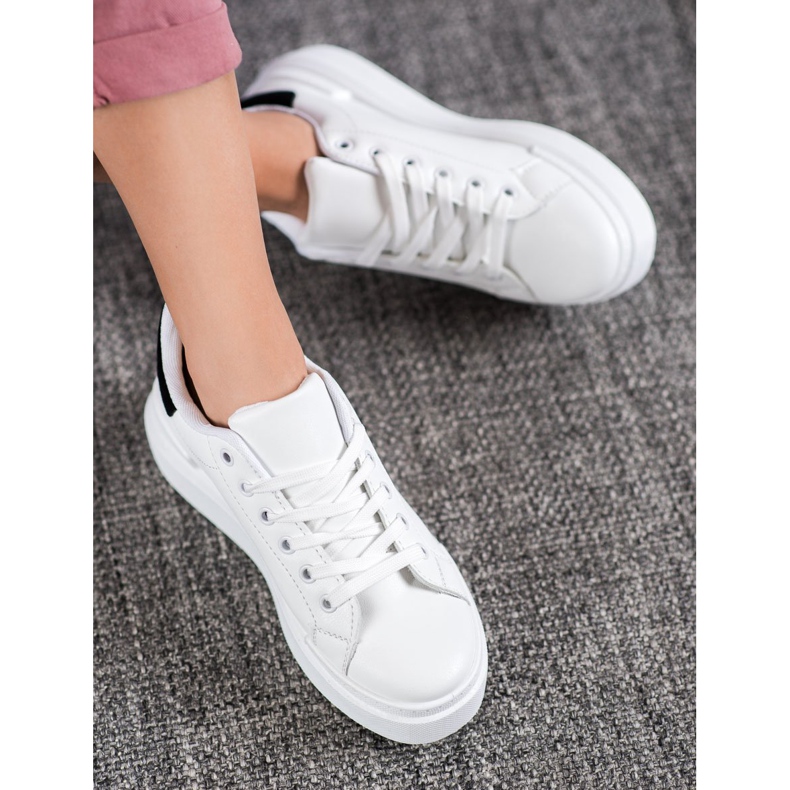 Renda Adidași albi pe platformă 1